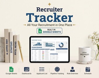 ATS-Arbeitsblatt | Einstellungs-Tracker | Einstellungstracker | Job-Bewerber-Tracker | Interview Tracker | Werber-Tool | Pulsuhr