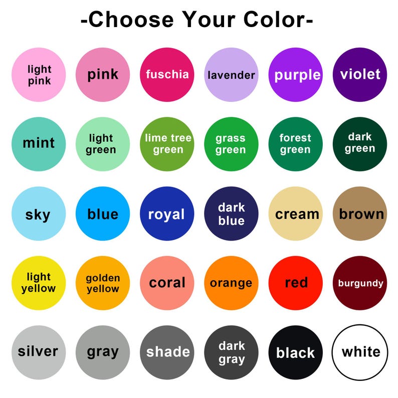 Puede incluir: Imagen con el texto "-Elige tu color-" y una selecci&oacute;n de muestras de color. Los colores incluyen rosa, morado, verde, azul, amarillo, naranja, rojo y m&aacute;s. Cada color se muestra en forma circular con el nombre del color en texto blanco.