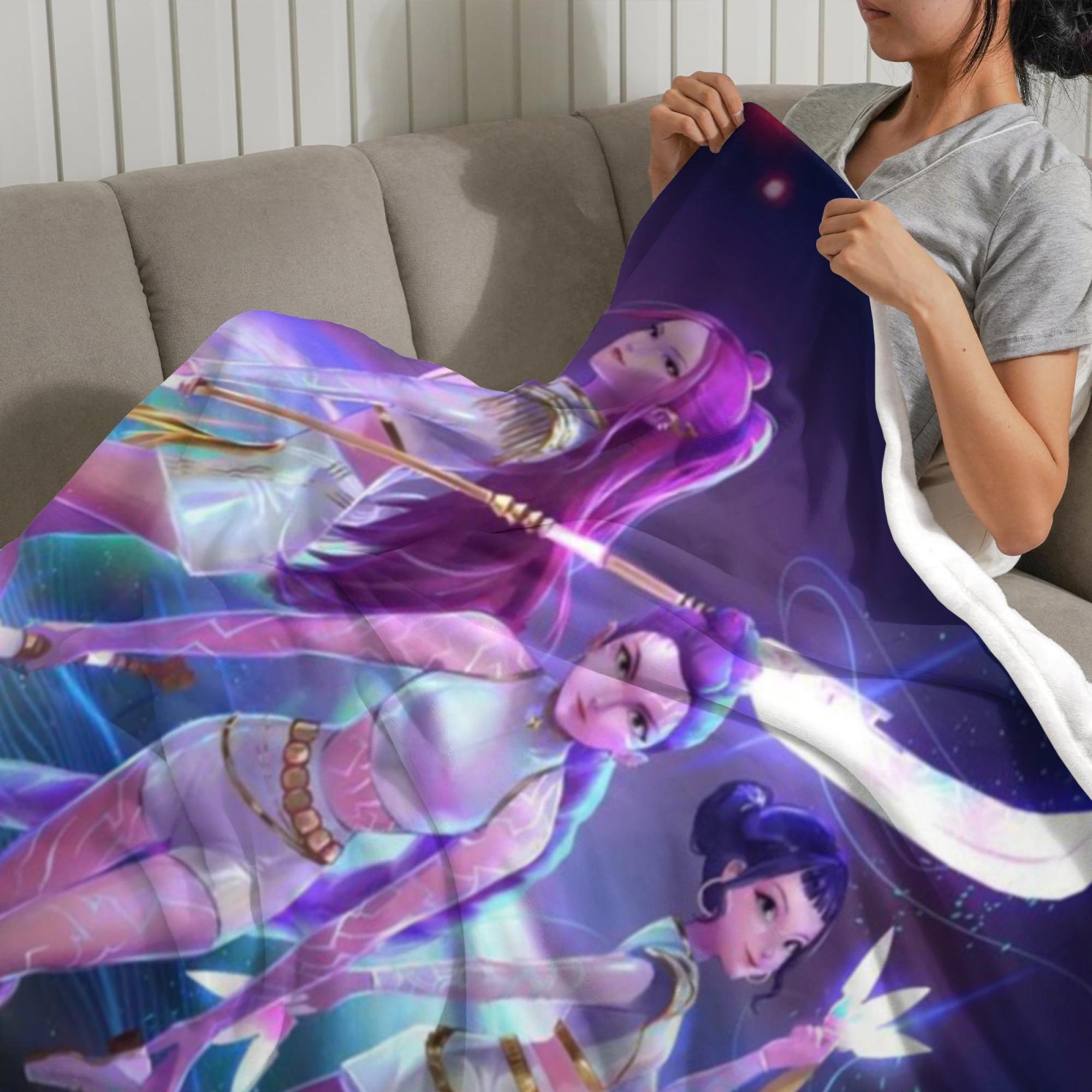 Coperta Morbida Silky Touch Kpop Demon Hunters Huntrix Honmoon – 152x127 Cm – 300 G/m², Microfibra, Licenza Ufficiale
