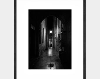 Paris Night Photography Print, Black And White Street Art, Paris Lover Gift, Black and White Photography, Paris Home Decor