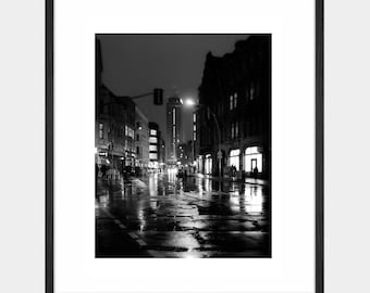 Berlin Print, Black And White Cityscape Wall Art, Night City Photography, Berlin Photography Prints, Black And White City Photography Prints