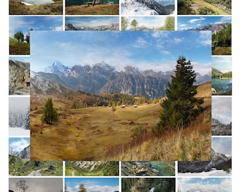 Set of 24 Mountain Postcards, Alpine, Postcard Set, Postcards, Nature Postcards, Landscape Postcards Set,Mountain Postcards,Travel Postcards