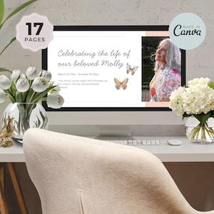 Celebration of Life Funeral Presentation Slideshow, Canva Memorial Tribute, Editable Template Instant Download, Personalize Done For You