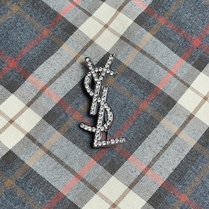 Silver Brooch Yves Saint Laurent With Stones Good Condition Rare Item Wonderful Gift