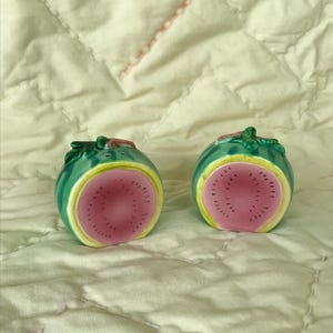 Vintage Watermelon Salt and Pepper Shakers Fruit Shaker Set Made in Japan