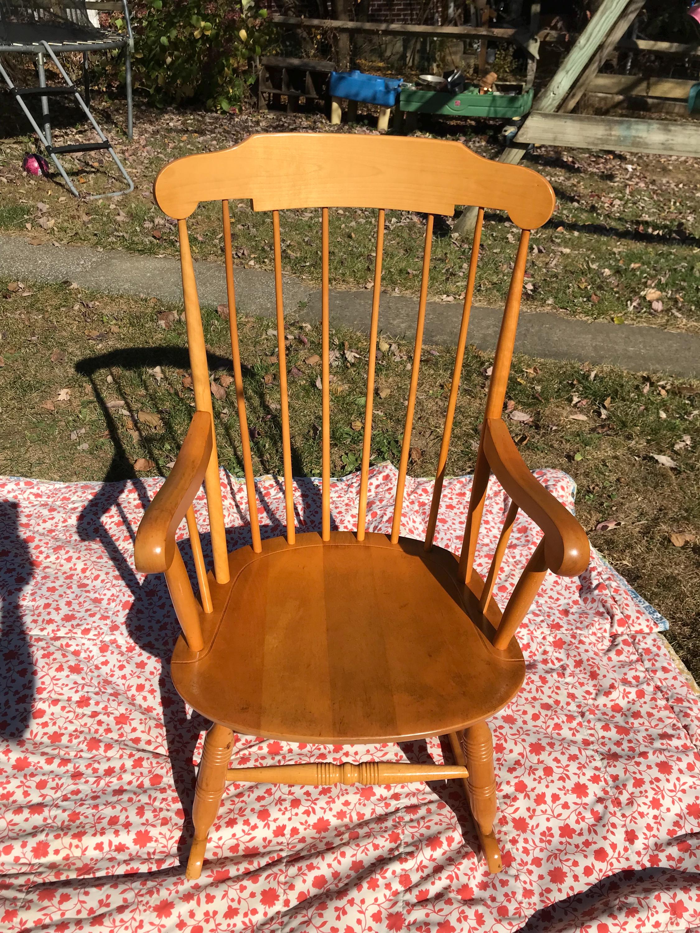 Local Pickup Only Nichols & Stone Co. Vintage Wooden Rocking Chair