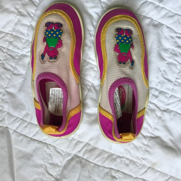 Vintage Barney Water Shoes Pool Slippers Size 7