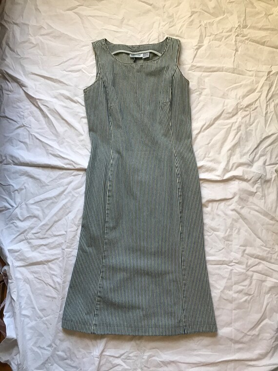 Vintage Denim Jeanology Dress Striped Fitted  Jean - image 10