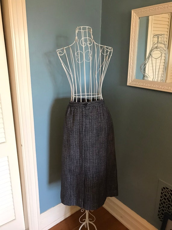 Vintage Wool Skirt Black Brown Gray