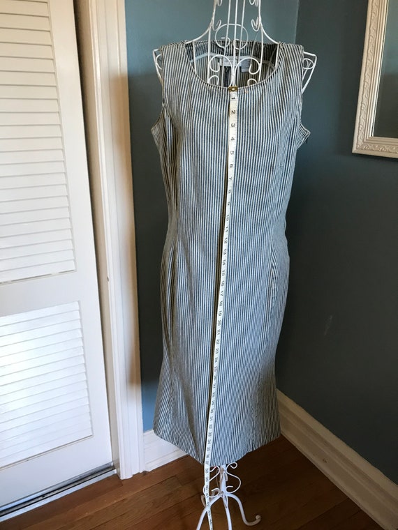 Vintage Denim Jeanology Dress Striped Fitted  Jean - image 4