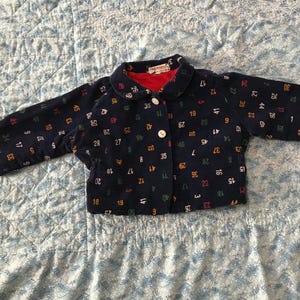 Vintage Baby Corduroy Jacket Toddler Coat Children’s Number Overcoat