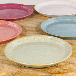 Small Handmade Ceramic Plates - Stoneware Side Dishes - Available in Five Colours