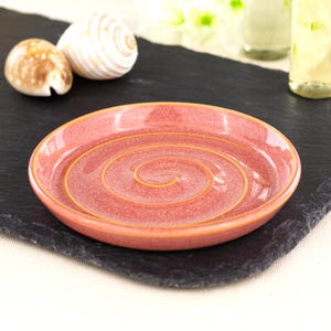 Handmade Ceramic Soap Dish: Sea-Smoothed Pebble Glaze, Swirl Design