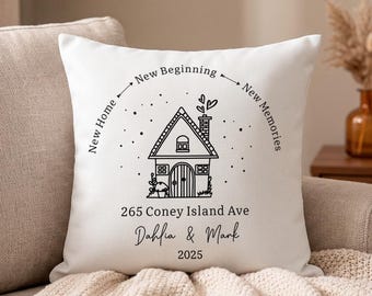 Housewarming Pillow Cover, New Home Gift for Couple, Home Quote Decorative Pillow, Farmhouse Family Room Decor
