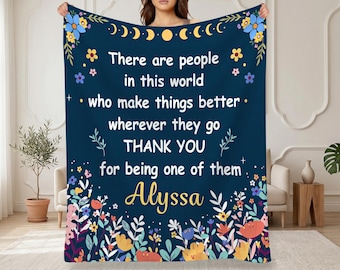 Coperta di ringraziamento personalizzata con nome personalizzato, regalo per neonati, coperta accogliente per bambini, graziosa copertina per cameretta, regalo per baby shower, biancheria da letto personalizzata per bambini piccoli.
