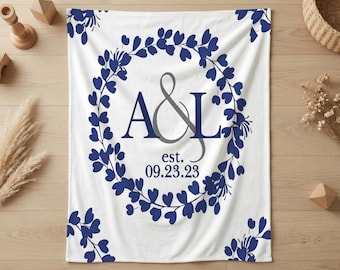Coperta in cotone personalizzata con nome per anniversario, coperta personalizzata con nome per neonato, regalo per baby shower, decorazione floreale boho per la cameretta, accogliente coperta per fasciare.