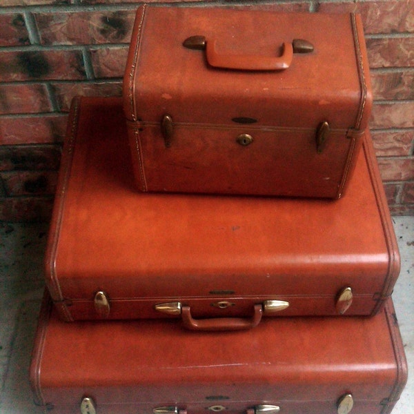 Leather for Your Chaps - 2 Samsonite Suitcases and Train Case - KEYS AVAILABLE