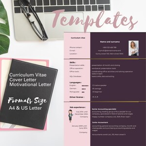 Plantillas de Canva, Descarga digital, Currículum vitae, Carta de presentación, Carta motivacional, Plantilla de CV