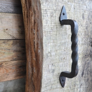 Twisted Door Handle Rustic - Hand Forged