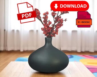 Stone Powder Vase DIY Tutorial PDF | Modern Minimalist Vase Step-by-Step Guide | Handmade Home Decor Craft Project Digital Download