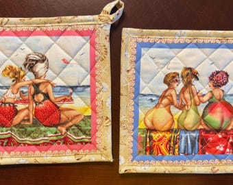 Hot pad set Fruit ladies Beach