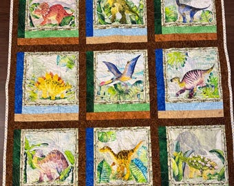 Baby quilt - dinosaur