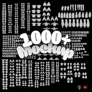1000+ Streetwear Kleidung Vektor Mockup Paket | Activewear Fashion Tech Pack Vorlagen | Bekleidung Brand Design Mockups für CorelDRAW & Adobe