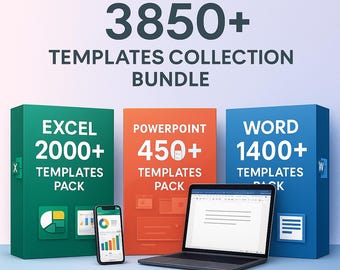 Paquete de más de 3850 plantillas: Excel, PowerPoint y Word (Descarga digital)
