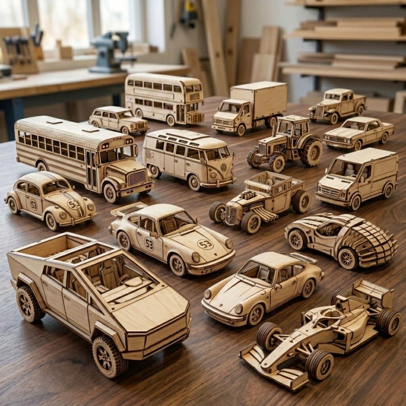300+ Vehicle Laser Cut Files Svg Dxf Cdr | Wooden Model Plans | Laser ...
