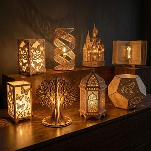 laser cut toys, wooden puzzles, 3d wood puzzle, diy wood kit, lamp, laser lamp, laser cut lamps, Laser Cut Lamp, Lantern SVG, Hanging Light DXF, 3D Lamp SVG, Pendant Light SVG, Wooden Lamp Plan