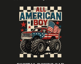 Retro All American Boy png, Amerikaanse monstertruck png, patriottische jongens 4 juli png, kinderen patriottische png, 4 juli png, Amerikaanse vlag png