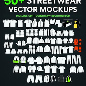 50+ kledingmodelpakket – Streetwear Vector-mockups, Procreate-mockups, Adobe en coreldraw-modelsjabloon – bundel kledingmodellen