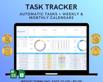Takentracker Spreadsheet Takenlijst Werkorganisator Taakplanner Projectbeheer ADHD Productiviteit