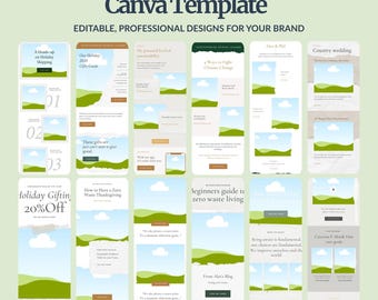 Zakelijke nieuwsbrief Canva-sjablonen: 40 bewerkbare ontwerpen (digitale download)