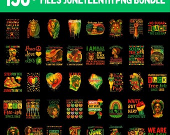 Juneteenth PNG-bundel: Black History Pride Graphics (digitale download, commercieel gebruik)