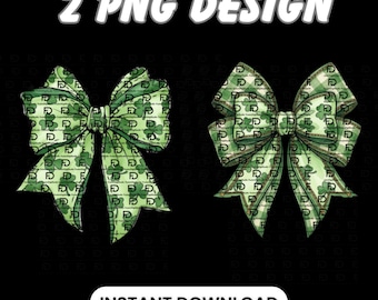 Coquette Shamrock Bow PNG, St. Patrick's Day Iers ontwerp (digitale download)