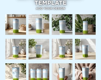 Mockupbundel 25 x 20 oz beker: PSD, png, canva-sjabloon