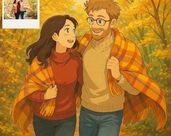 Retrato personalizado al estilo Studio Ghibli: Regalo de arte anime (Descarga digital)