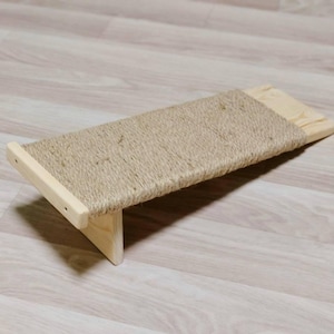 Handmade Wooden Cat Scratcher: Sisal Scratch Pad, Modern Cat Lover Gift