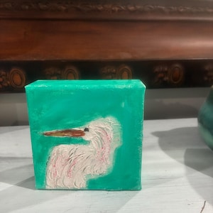 Mini Textured Egret on canvas