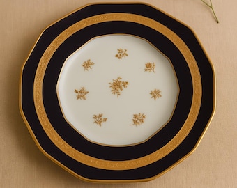 Set of 8 Antique Limoges Plates Early 1900s - French porcelain with timeless elegance