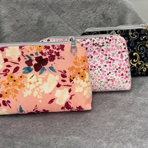 Handmade Cotton Zipper Pouch | 6.5&quot; x 4&quot; Small Bag | Cute Fabric Coin Purse, Makeup Bag, Gift for Her, Travel Organizer