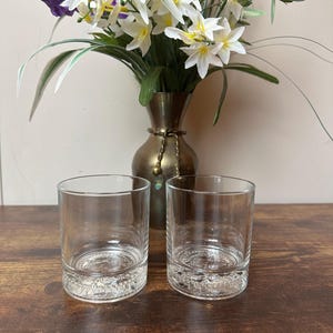 Clear Crown Royal Whiskey Rocks Glasses Heavy Textured Embossed Bottom