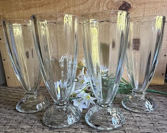 Vintage Libbey Soda Fountain Milkshake Glas 7,5"x3 Set om 4