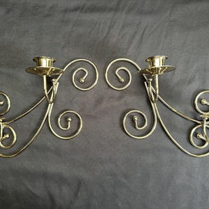 Vintage HomeCo Polished Brass Finish Wall Sconce Candle Holders