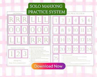 Mahjong Practice Board | Solo Mahjong Practice System (Digital Download)