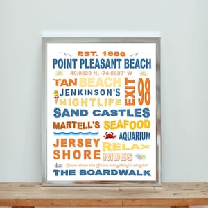 Point Pleasant Beach New Jersey Shore Town Print | Point Pleasant Beach Print | Point Pleasant Print