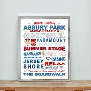 Asbury Park New Jersey Shore Town Print | Asbury Park Beach Print | Asbury Park Print