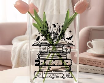 Vaso em formato de livro personalizado em acrílico, decoração aconchegante para leitura, decoração literária para casa, vaso de flores em formato de livro, vaso personalizado em formato de livro, presente para amantes de livros
