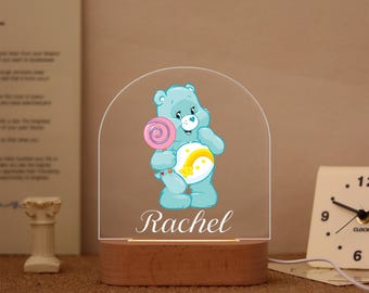 Lollipop Bear Night Light, Baby Gift, Custom Baby Night Light, Animals Night Lamp, Night Light Gift, Bedroom Light, 3 Design Care Bear lamps
